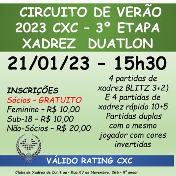 Xadrez Rápido no Clube de Xadrez de Curitiba - 21/10/2023 - Partida 5 