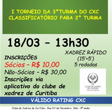 XADREZ CLUBE: fevereiro 2019