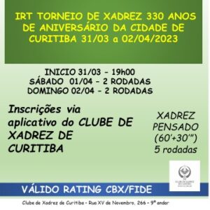 Realização do Torneio de Xadrez Aberto de Curitiba - IEP