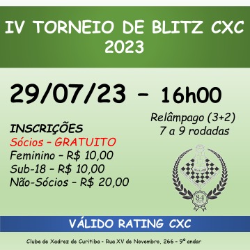 Torneio de blitz no Clube de Xadrez de Curitiba! 