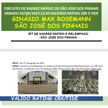 11 e 12/11/2023 – Campeonato Paracatuense de Xadrez Clássico