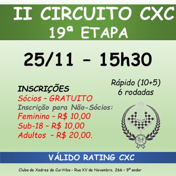 Xadrez Social Clube: V Circuito de Xadrez Rápido - 2018 - 8ª Etapa -  Resultado Final